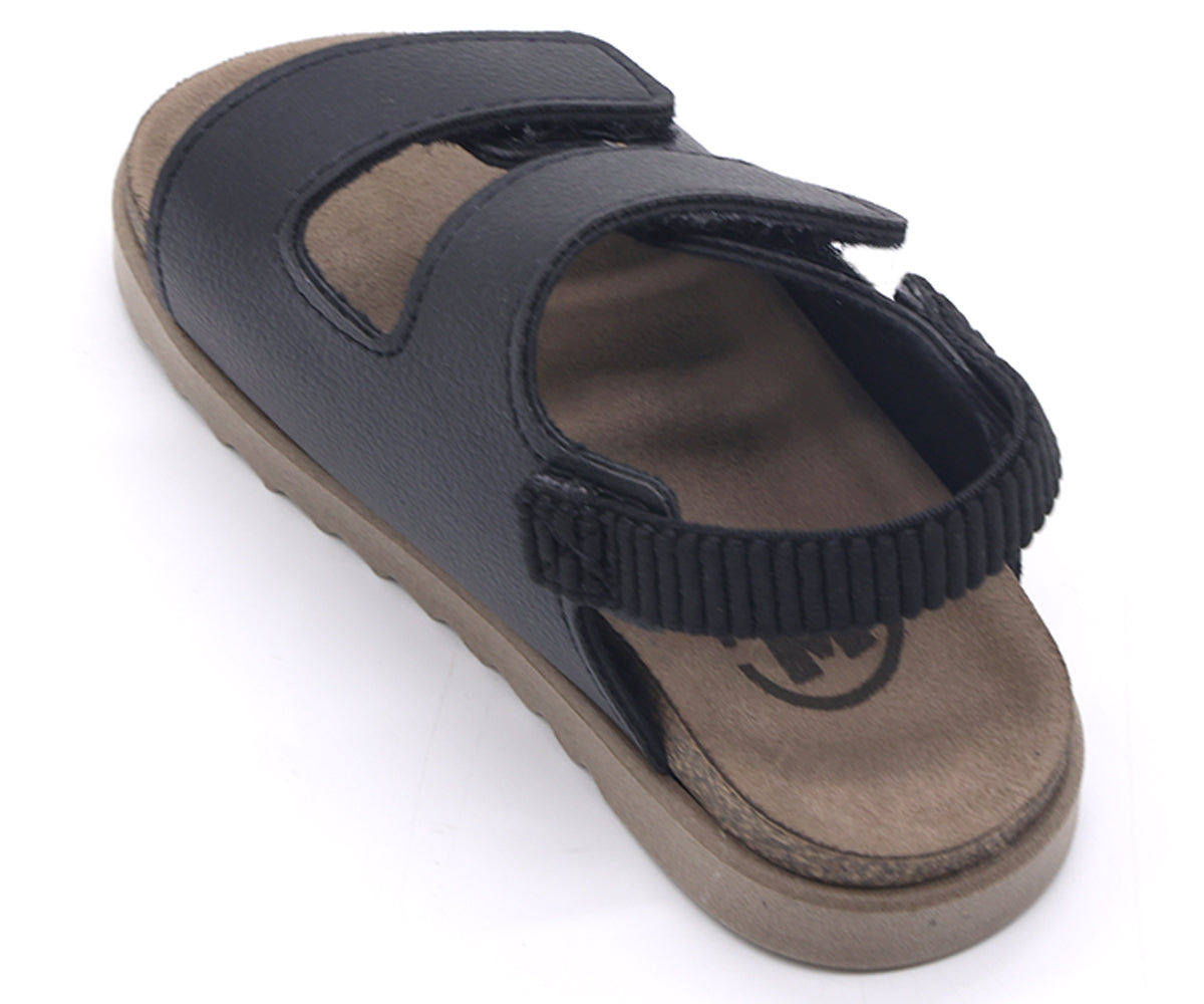 br baby black velcro cork sandal