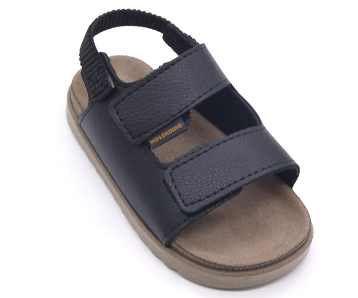 br baby black velcro cork sandal