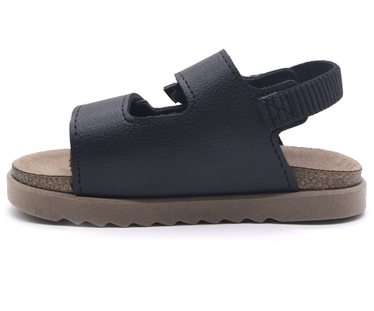 br baby black velcro cork sandal