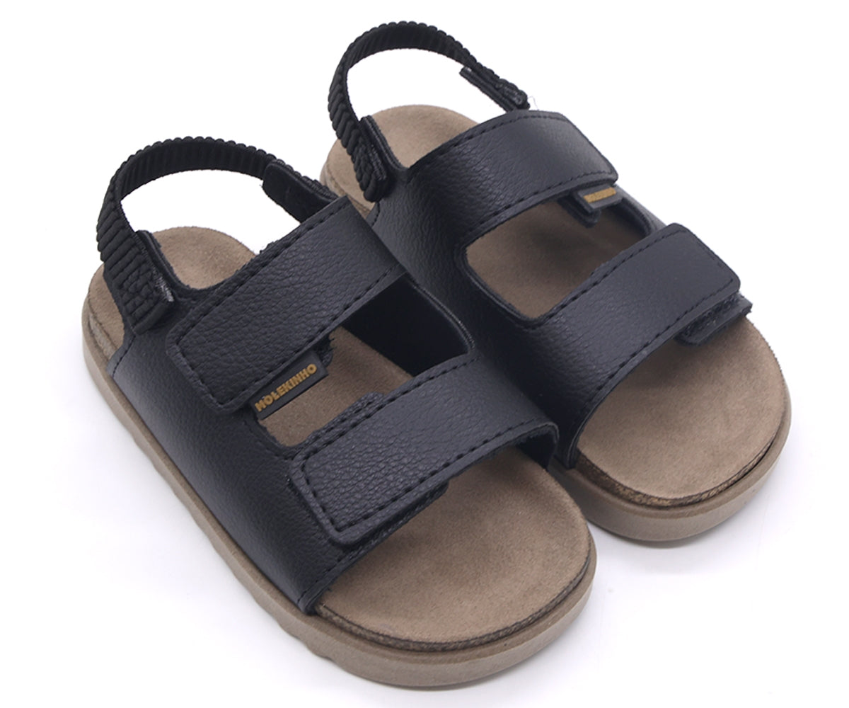 br baby black velcro cork sandal