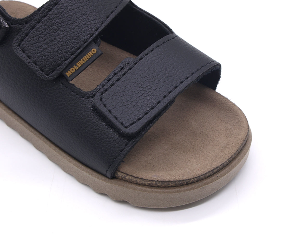 br baby black velcro cork sandal
