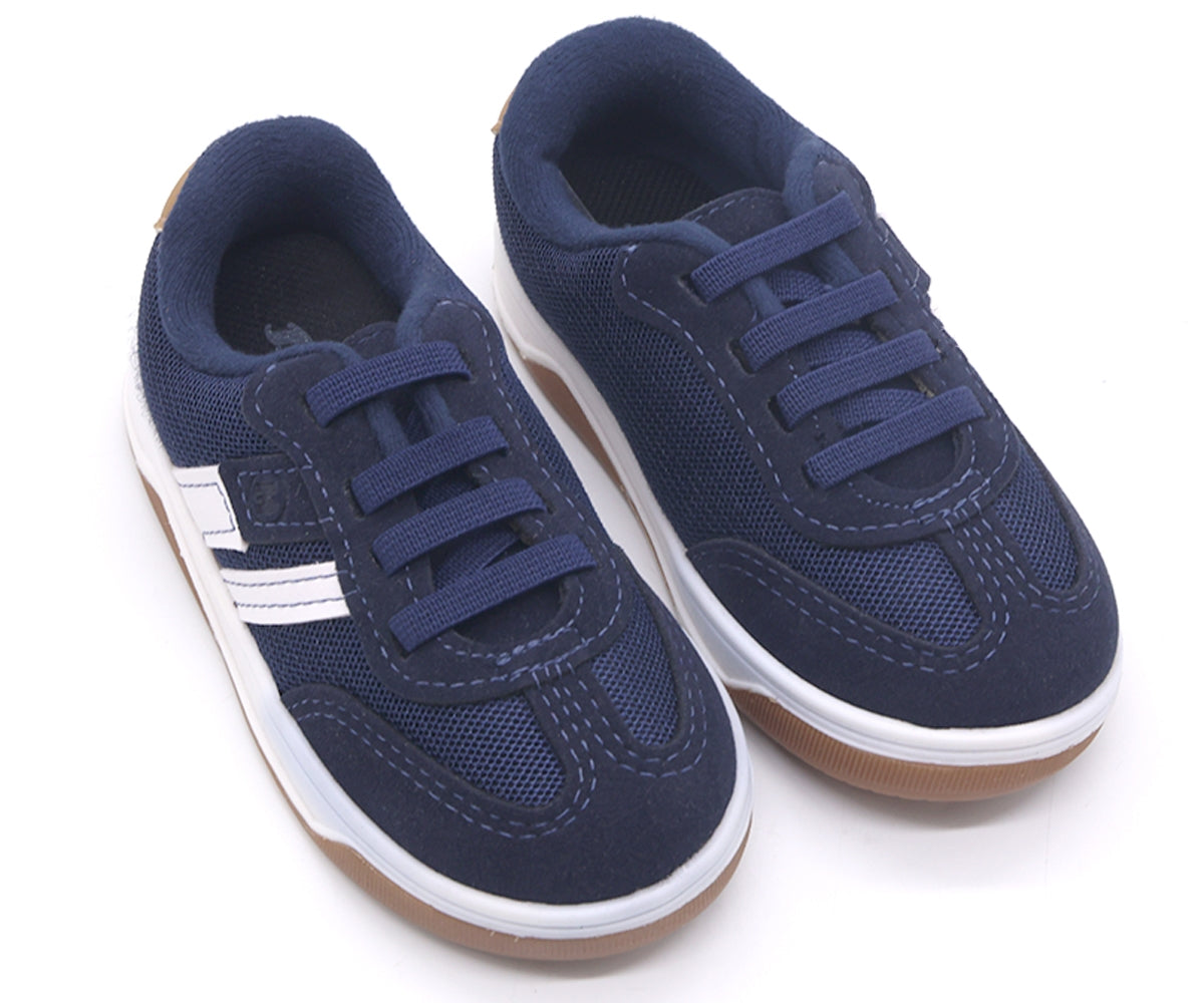 br baby navy sneakers w/ elastic lace