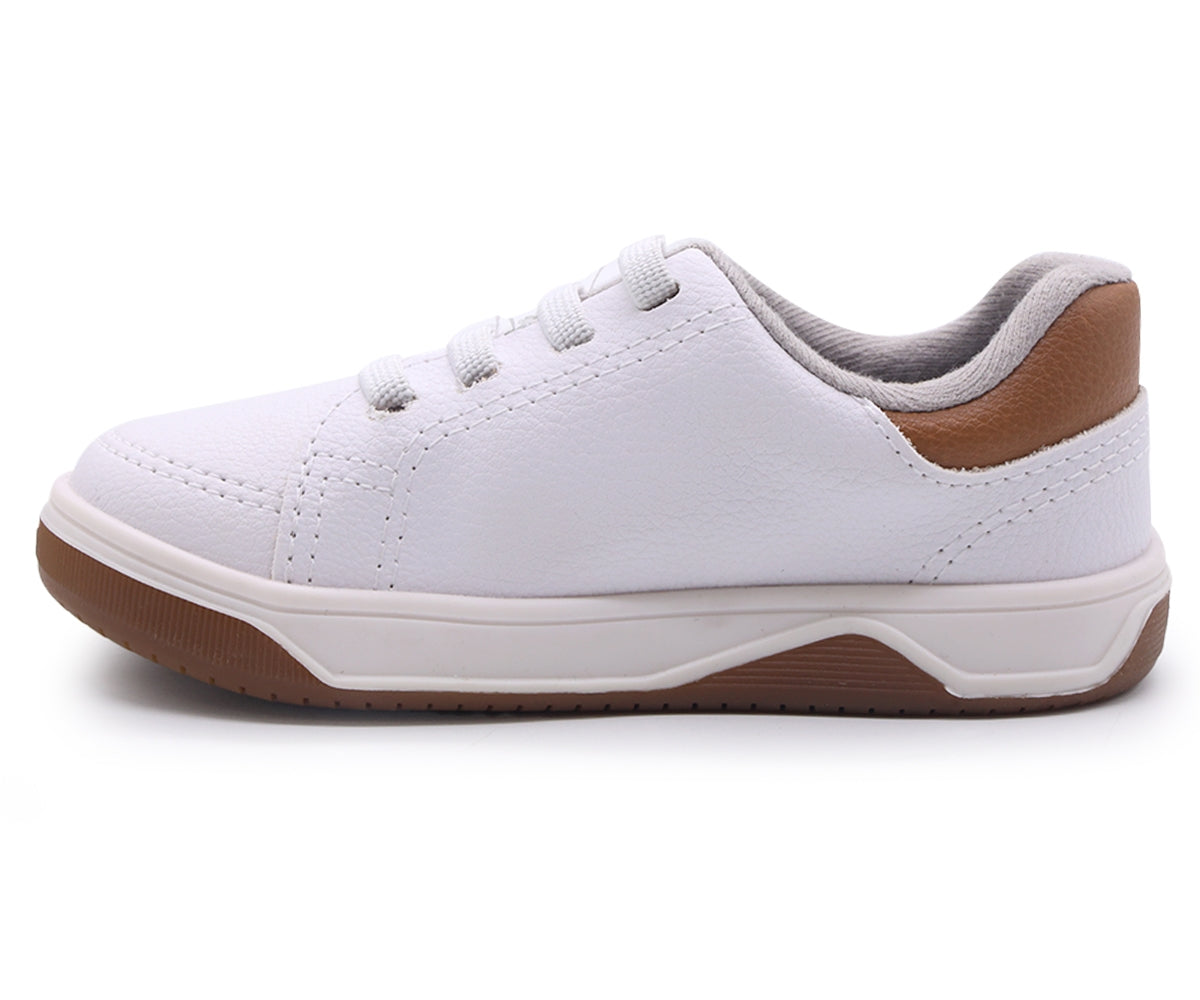 br baby white sneakers w/ elastic lace