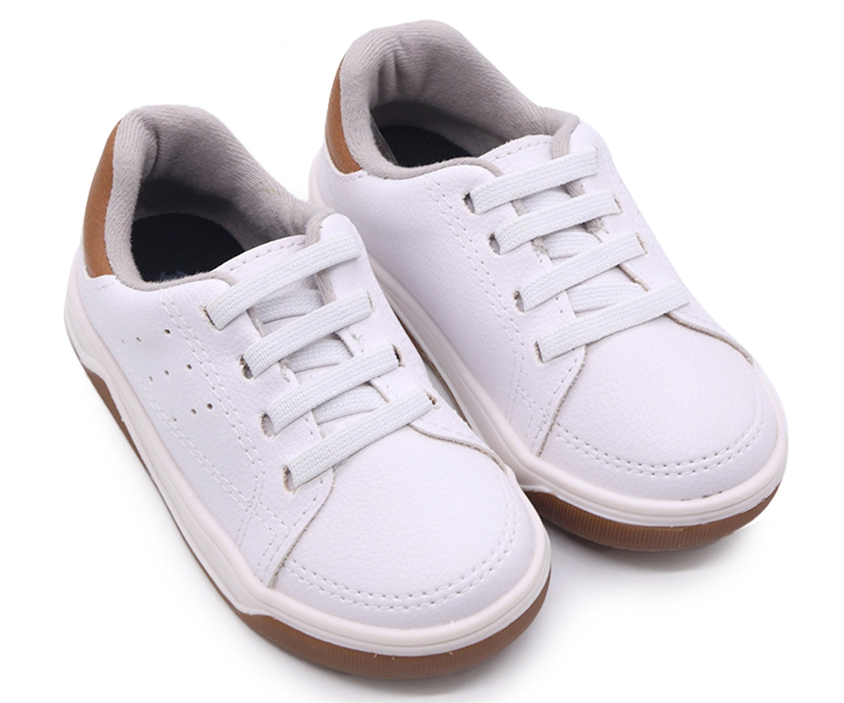 br baby white sneakers w/ elastic lace