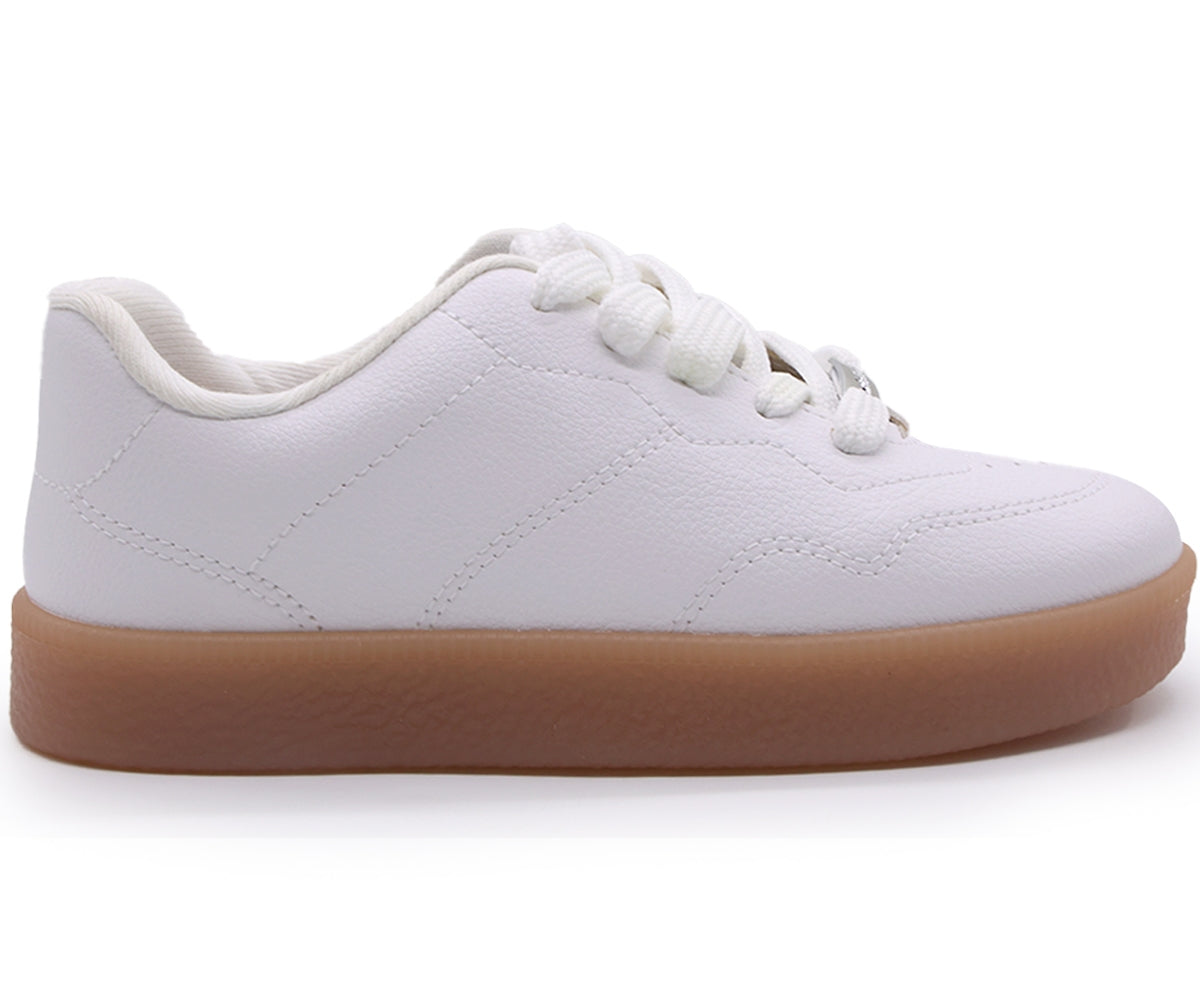 br girls white gum trainers
