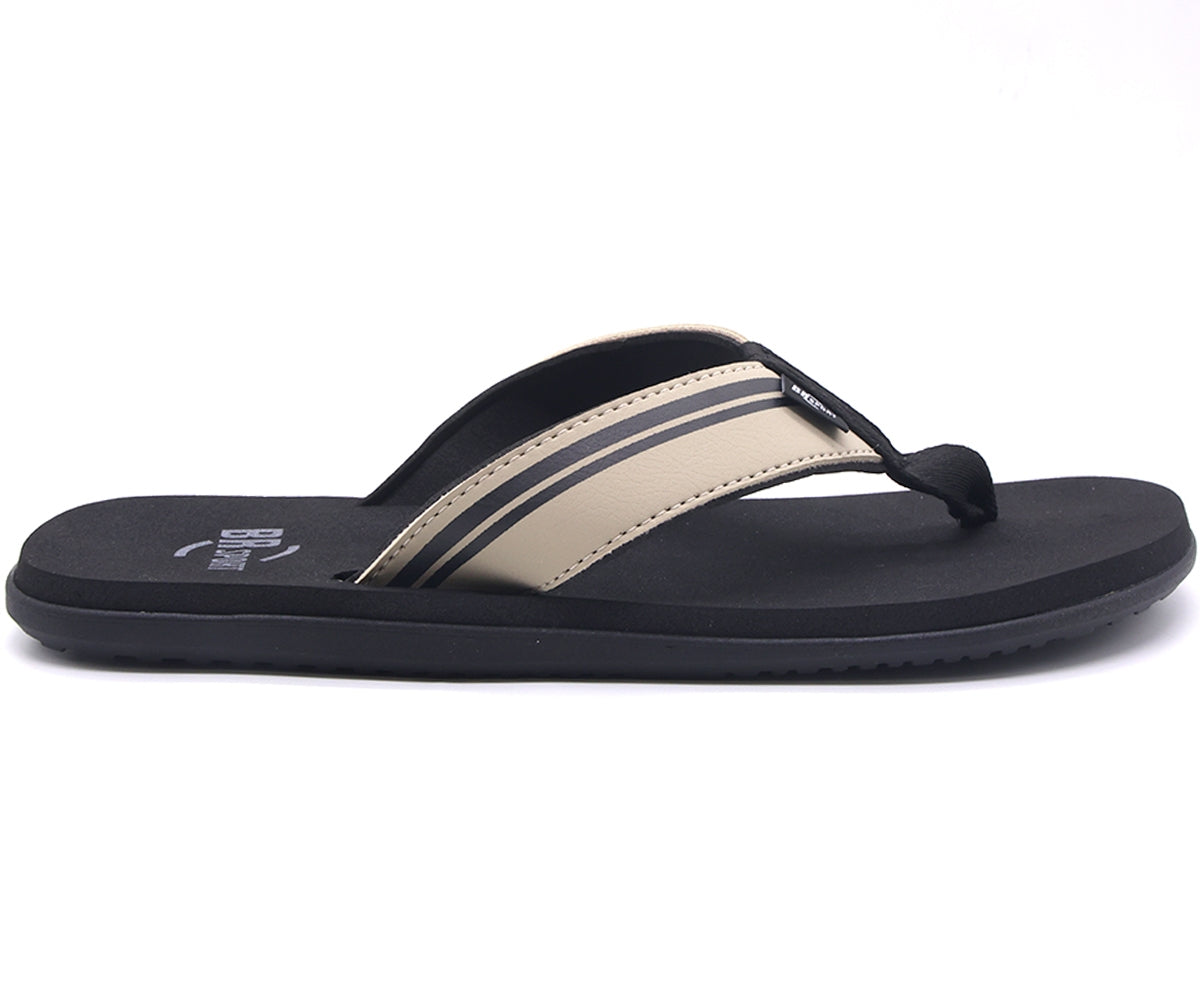 br sport beige & black flip flops