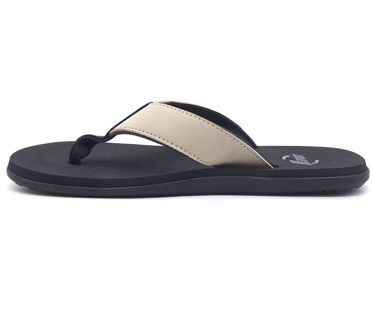 br sport beige & black flip flops