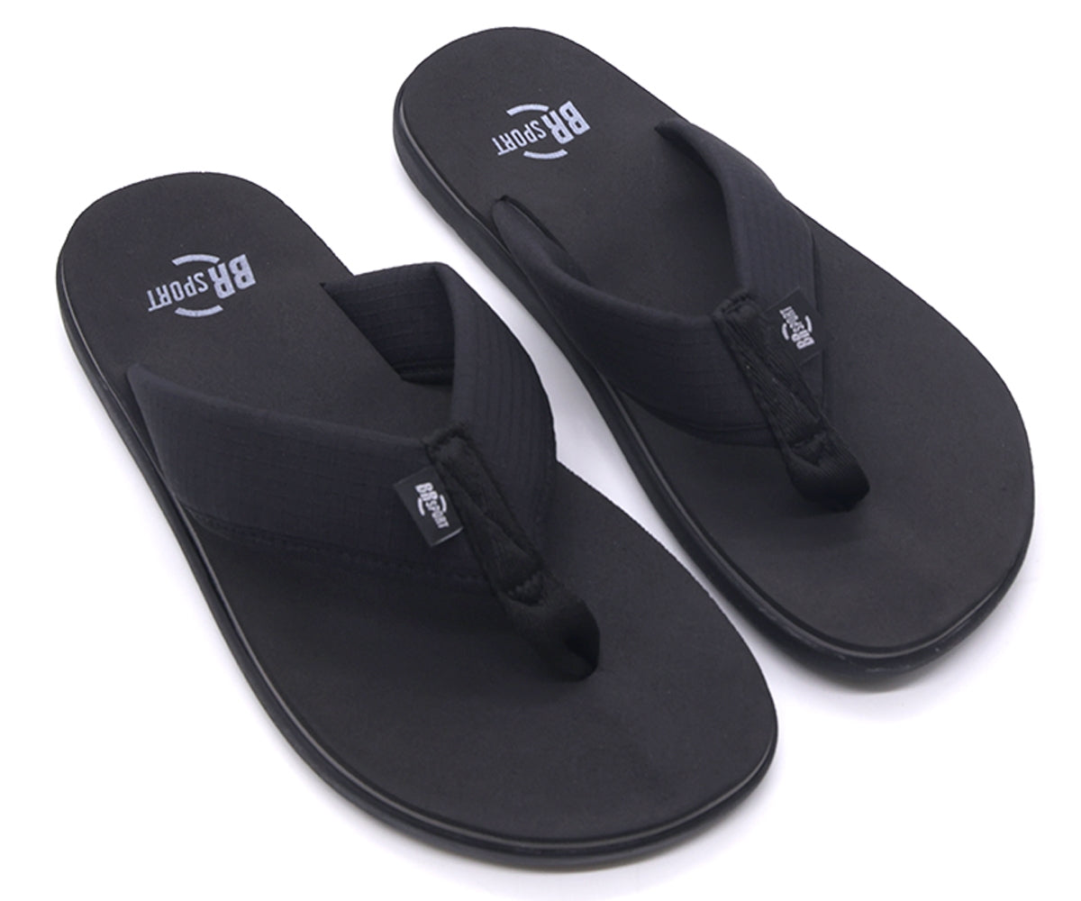 br sport all black flip flops