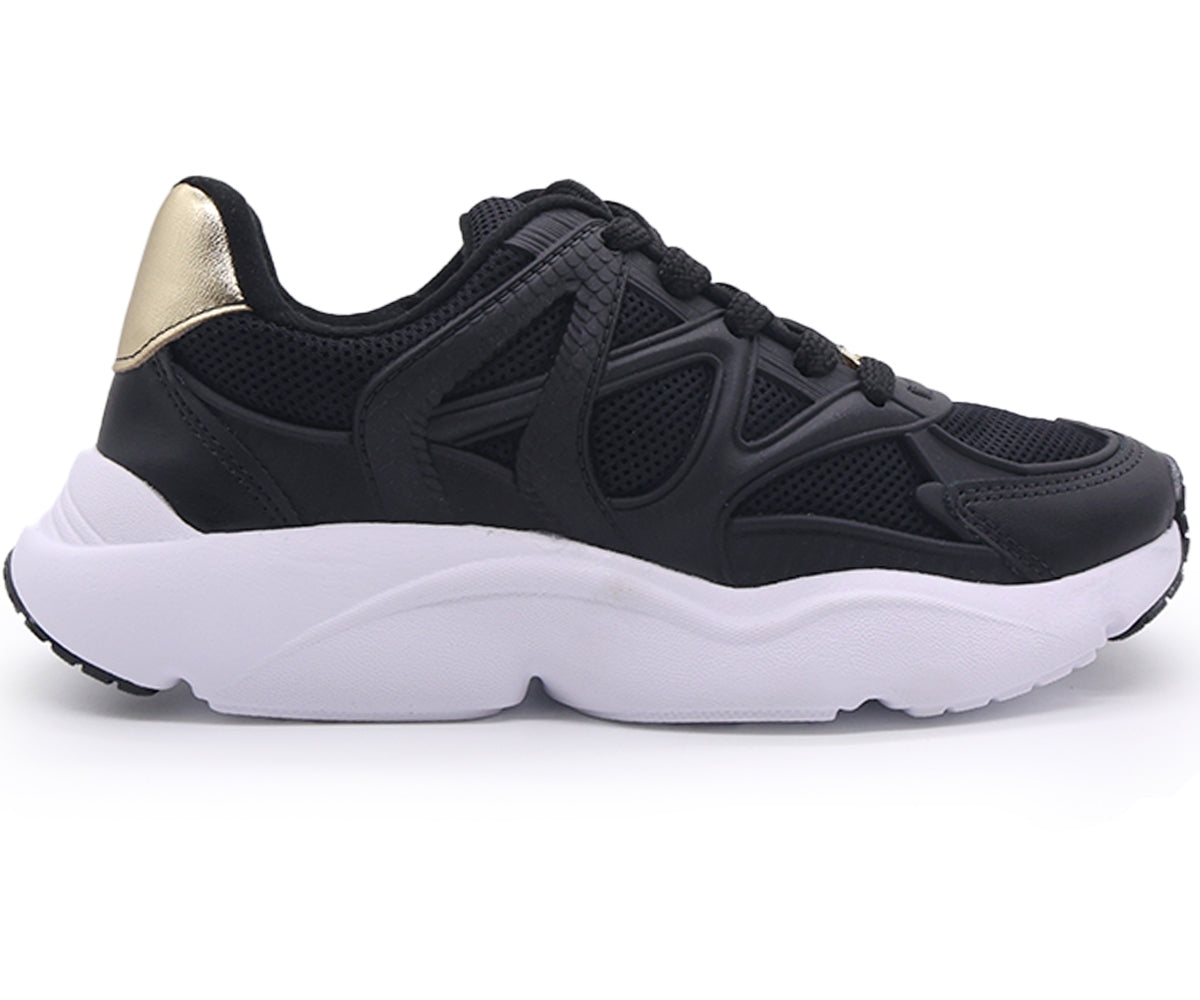 br black & gold chunky trainers