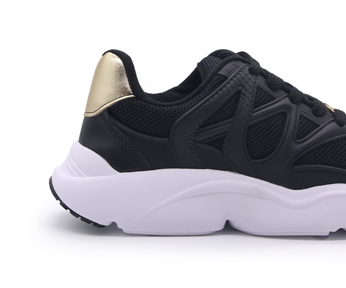 br black & gold chunky trainers