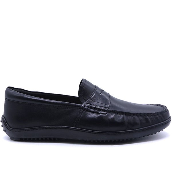 b premium all black penny moccasin