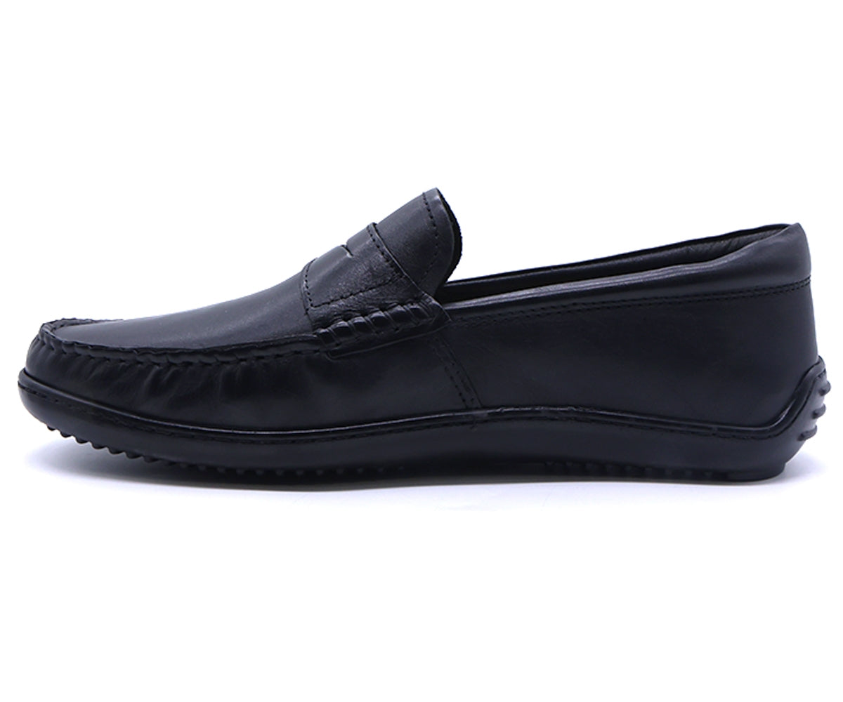 b premium all black penny moccasin
