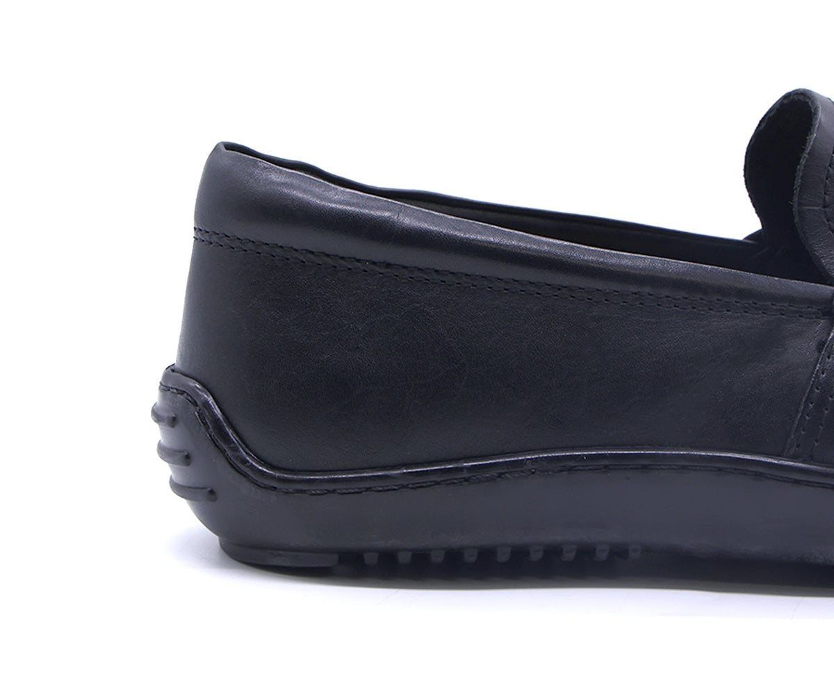 b premium all black penny moccasin