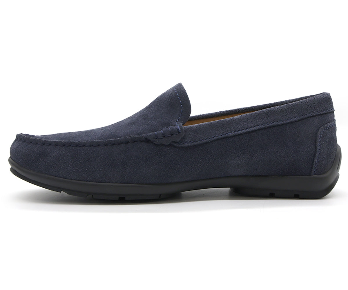 b premium navy suede moccasin