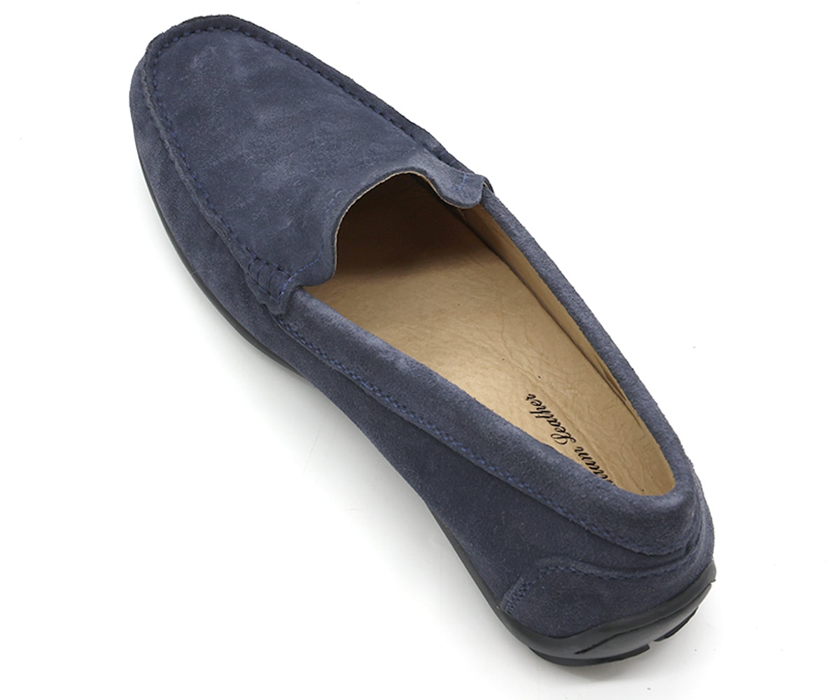 b premium navy suede moccasin