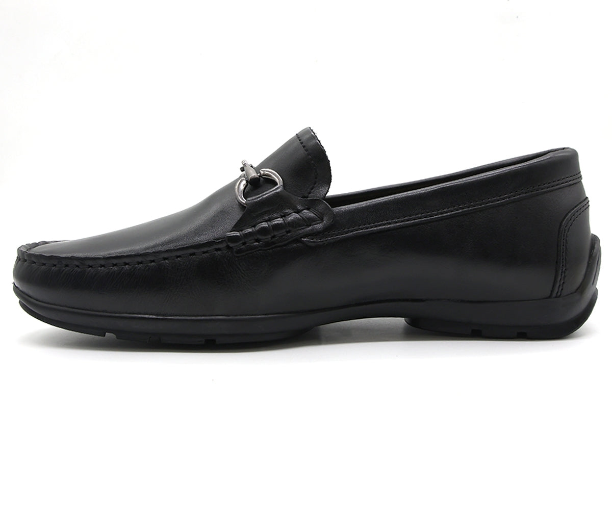 b premium black metal penny moccasin