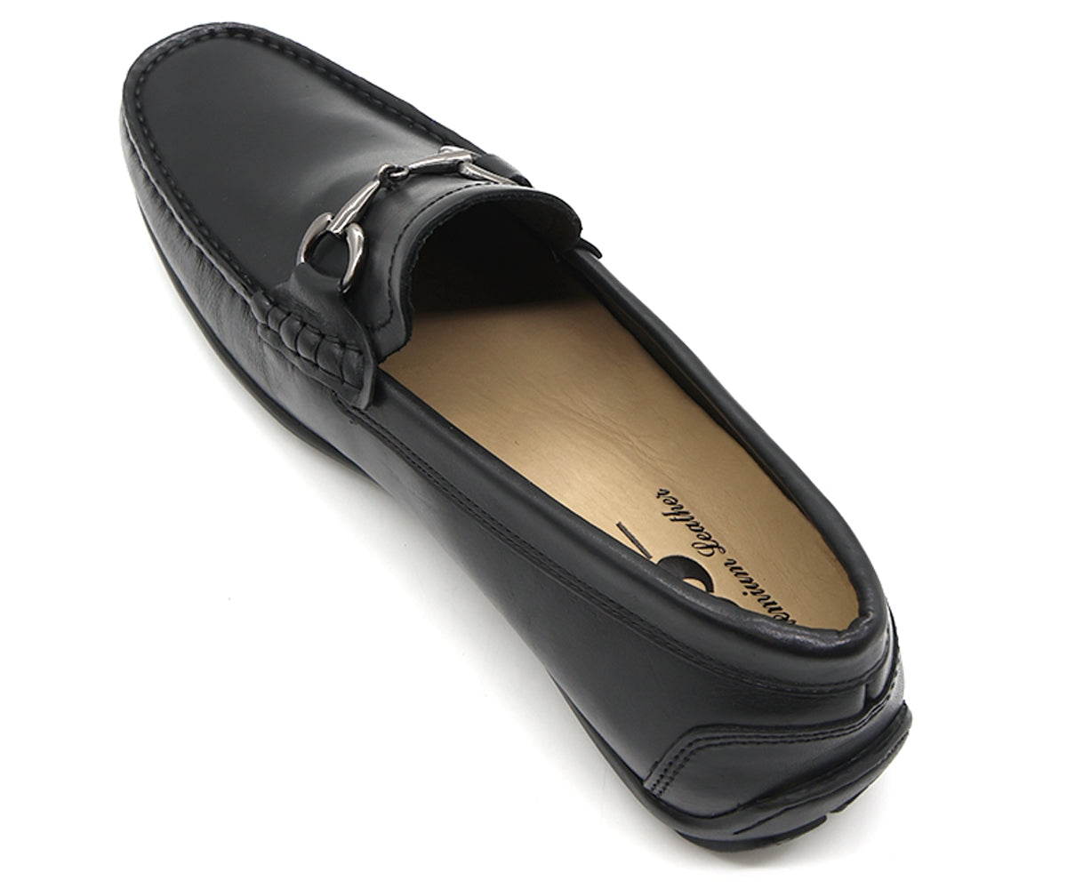 b premium black metal penny moccasin