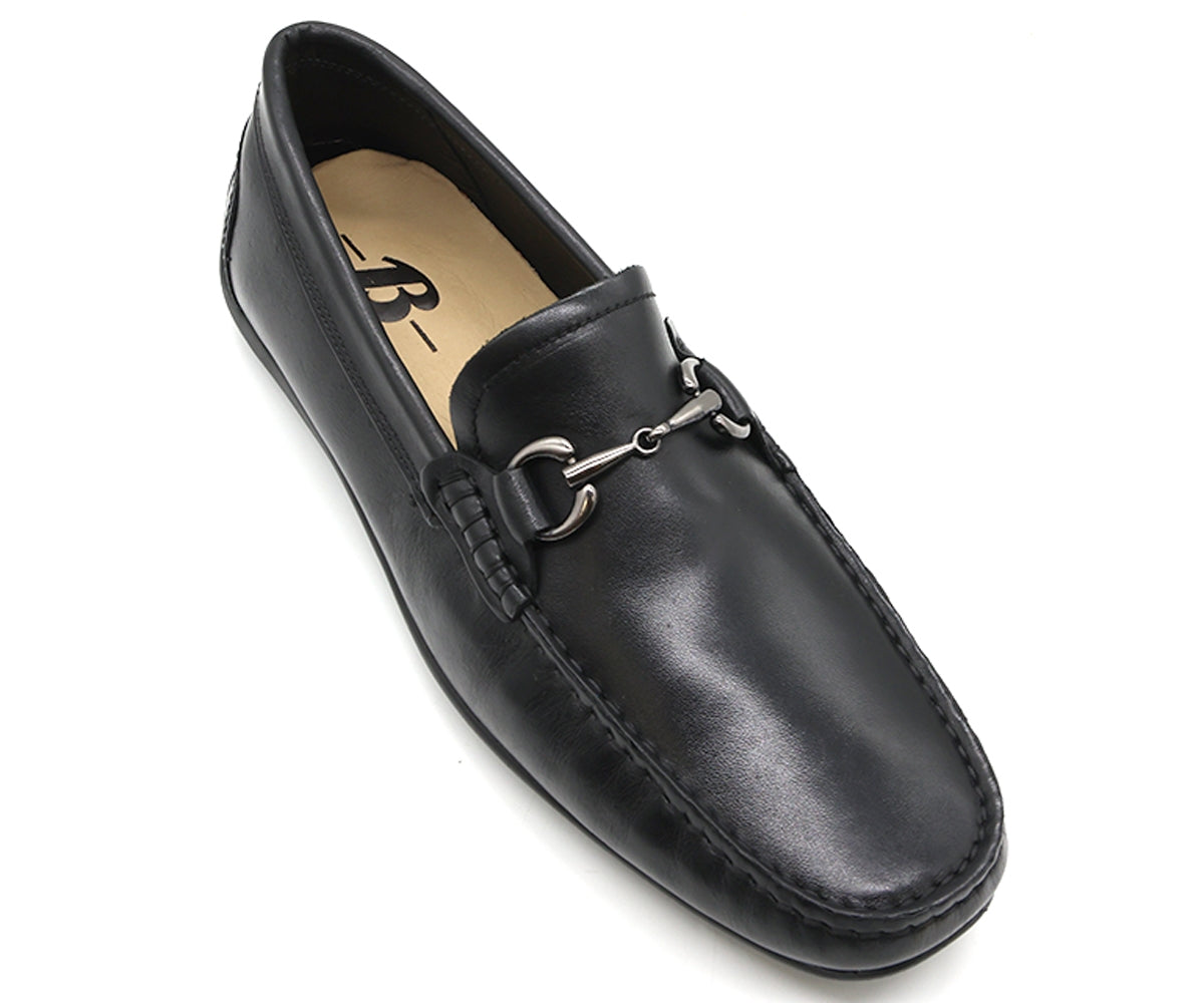 b premium black metal penny moccasin