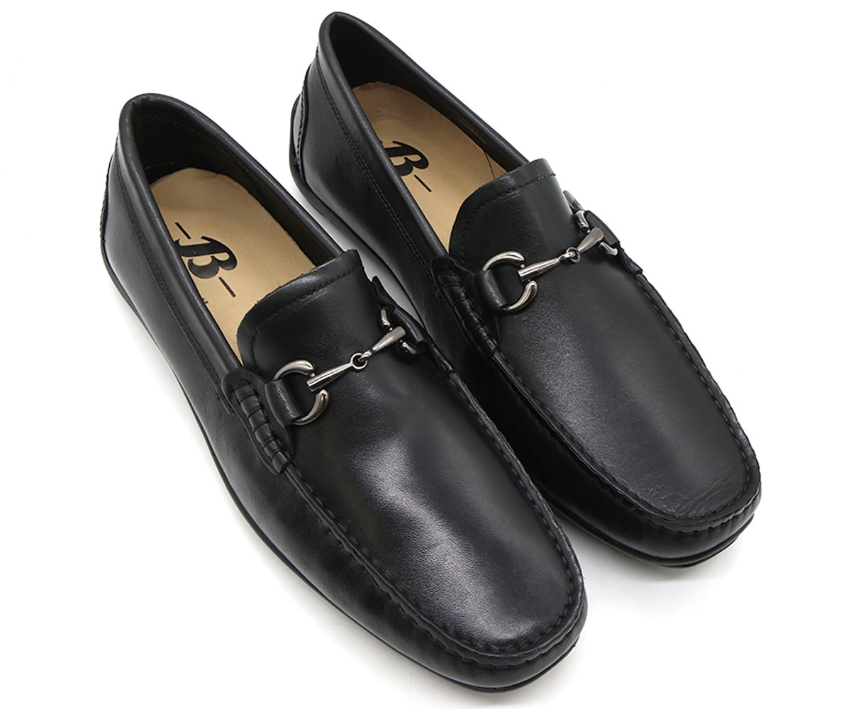 b premium black metal penny moccasin