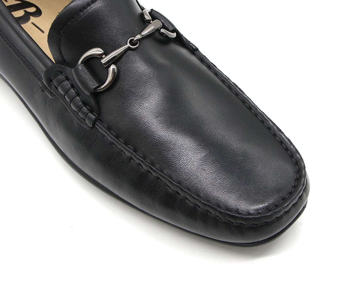 b premium black metal penny moccasin