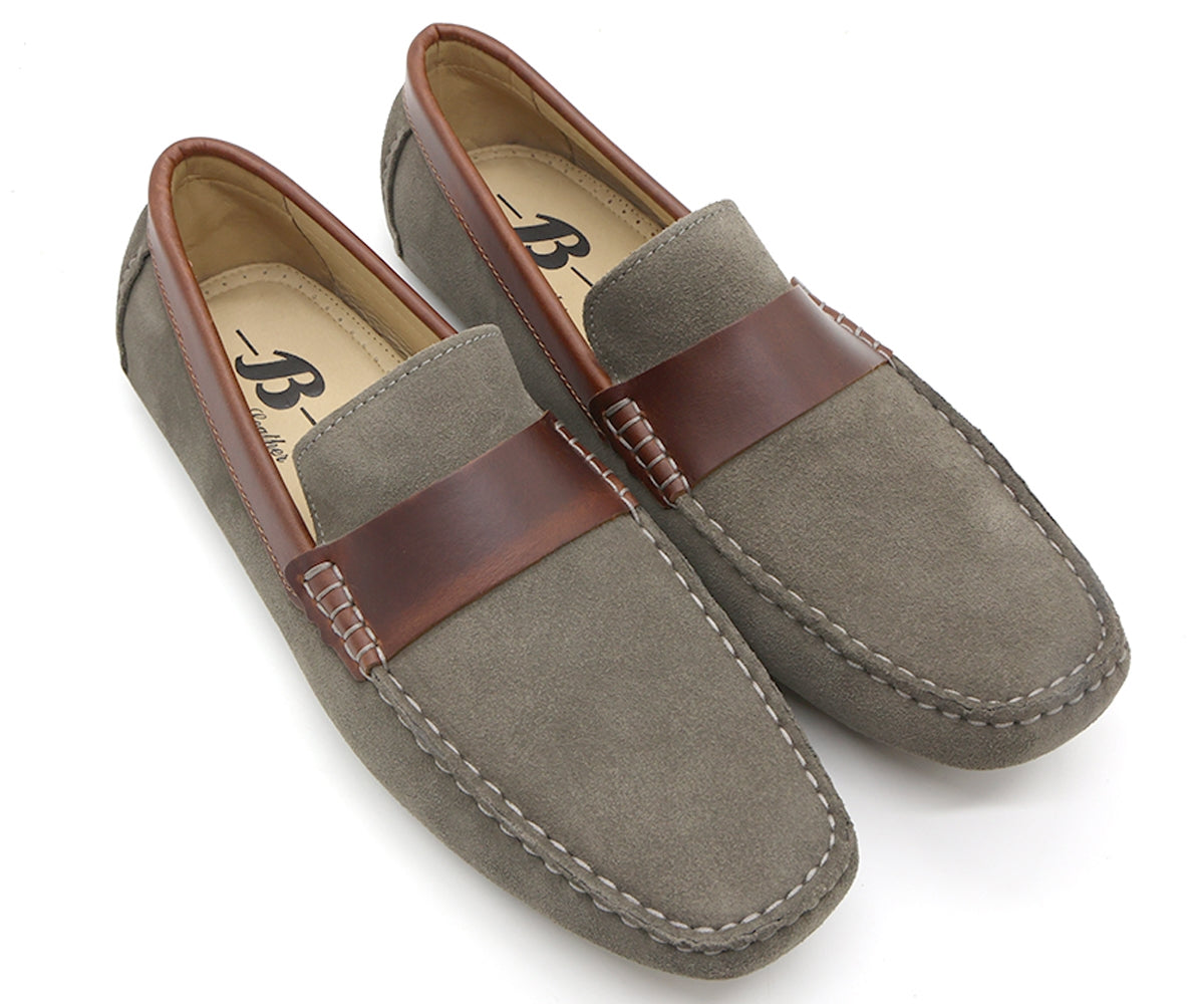 b premium khaki & chestnut moccasins