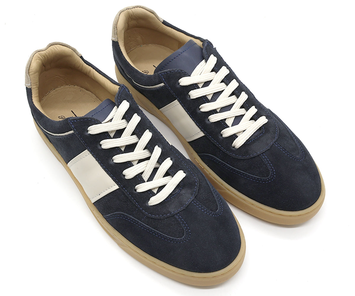 b premium navy court leather sneakers