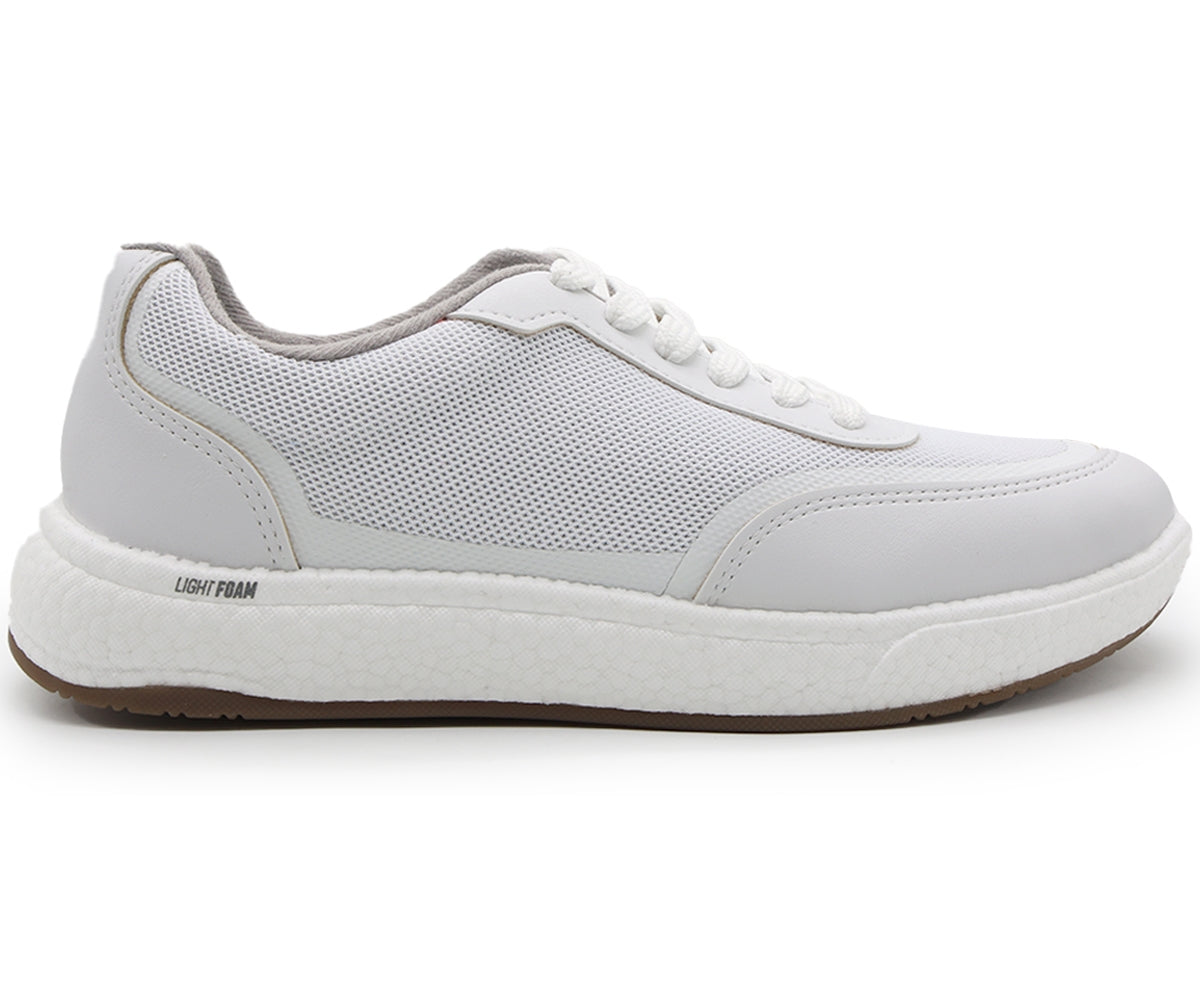 lightfoam all white mesh lace-ups