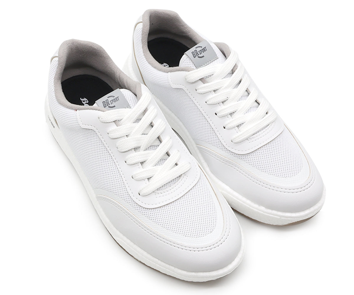 lightfoam all white mesh lace-ups