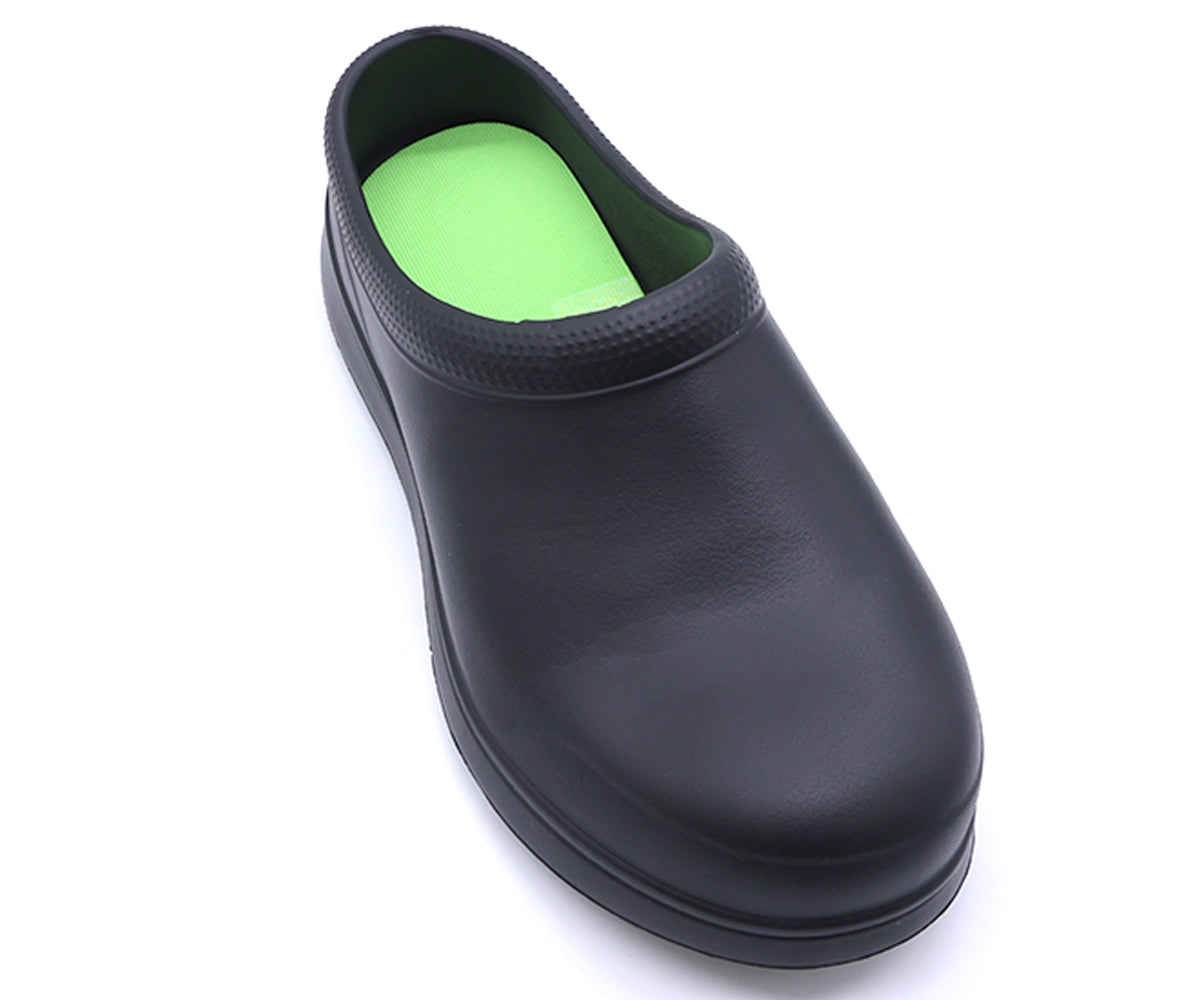black foam clogs
