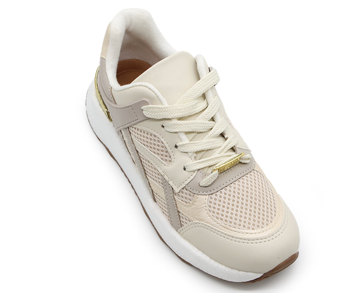 br beige retro foam trainers