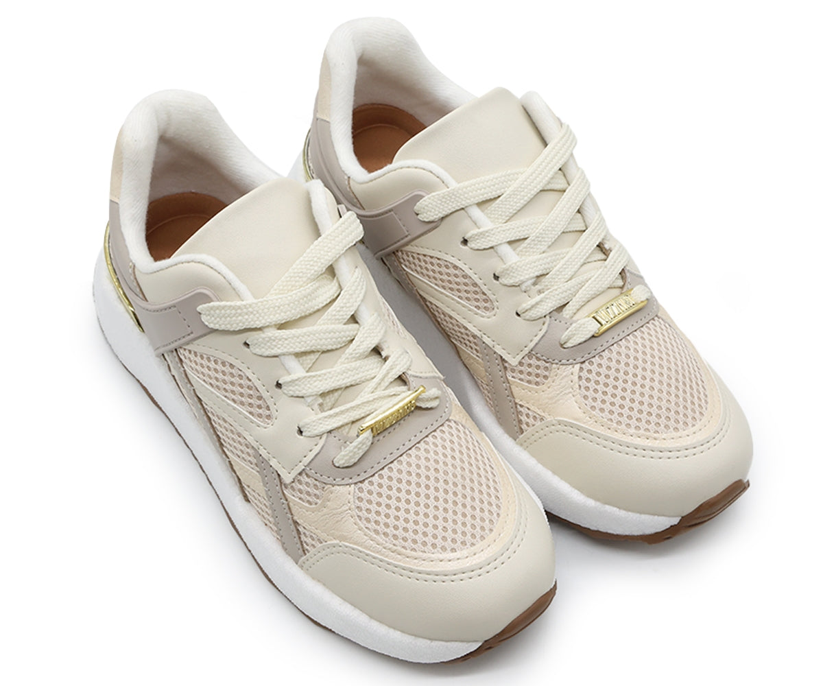 br beige retro foam trainers