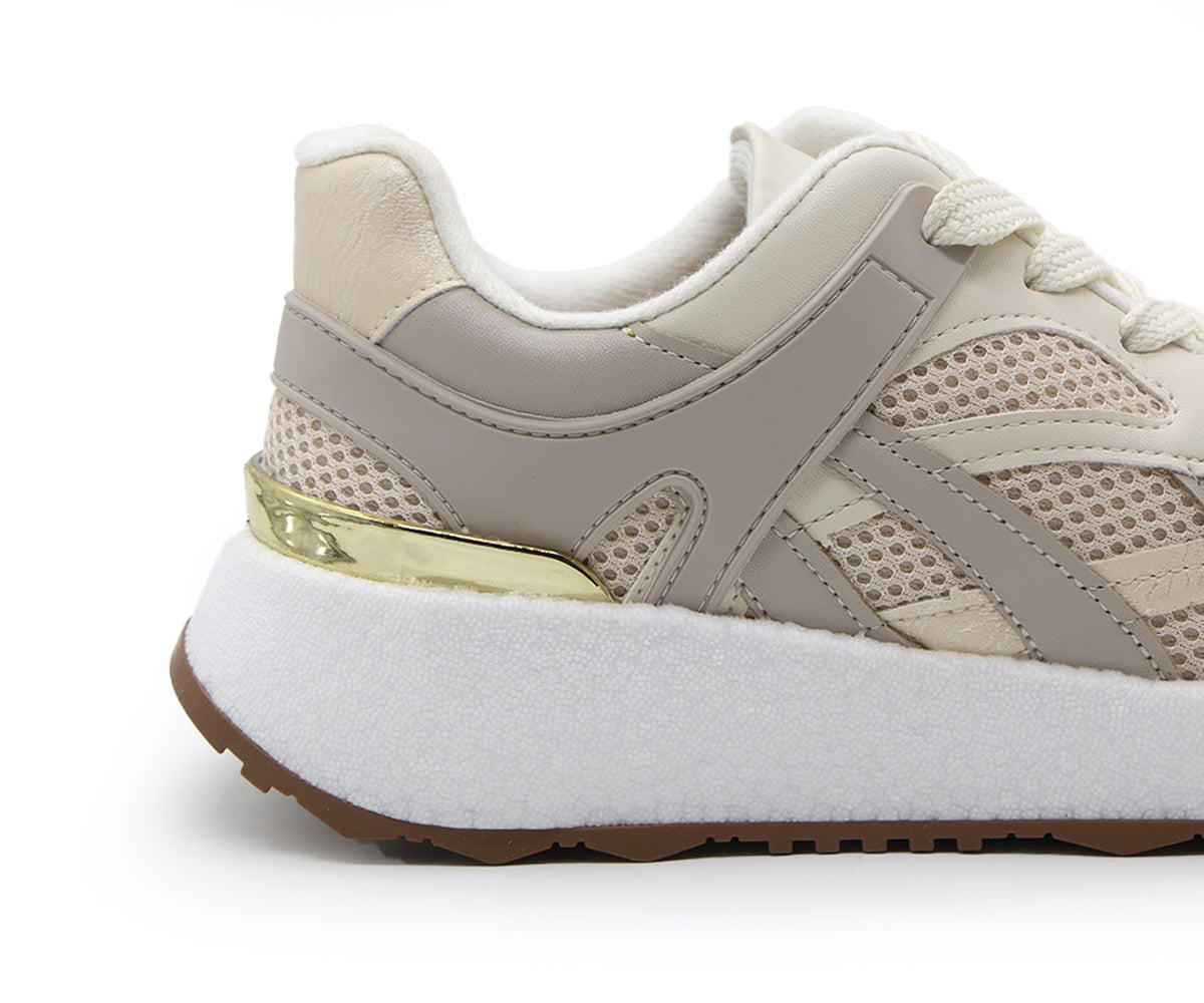 br beige retro foam trainers