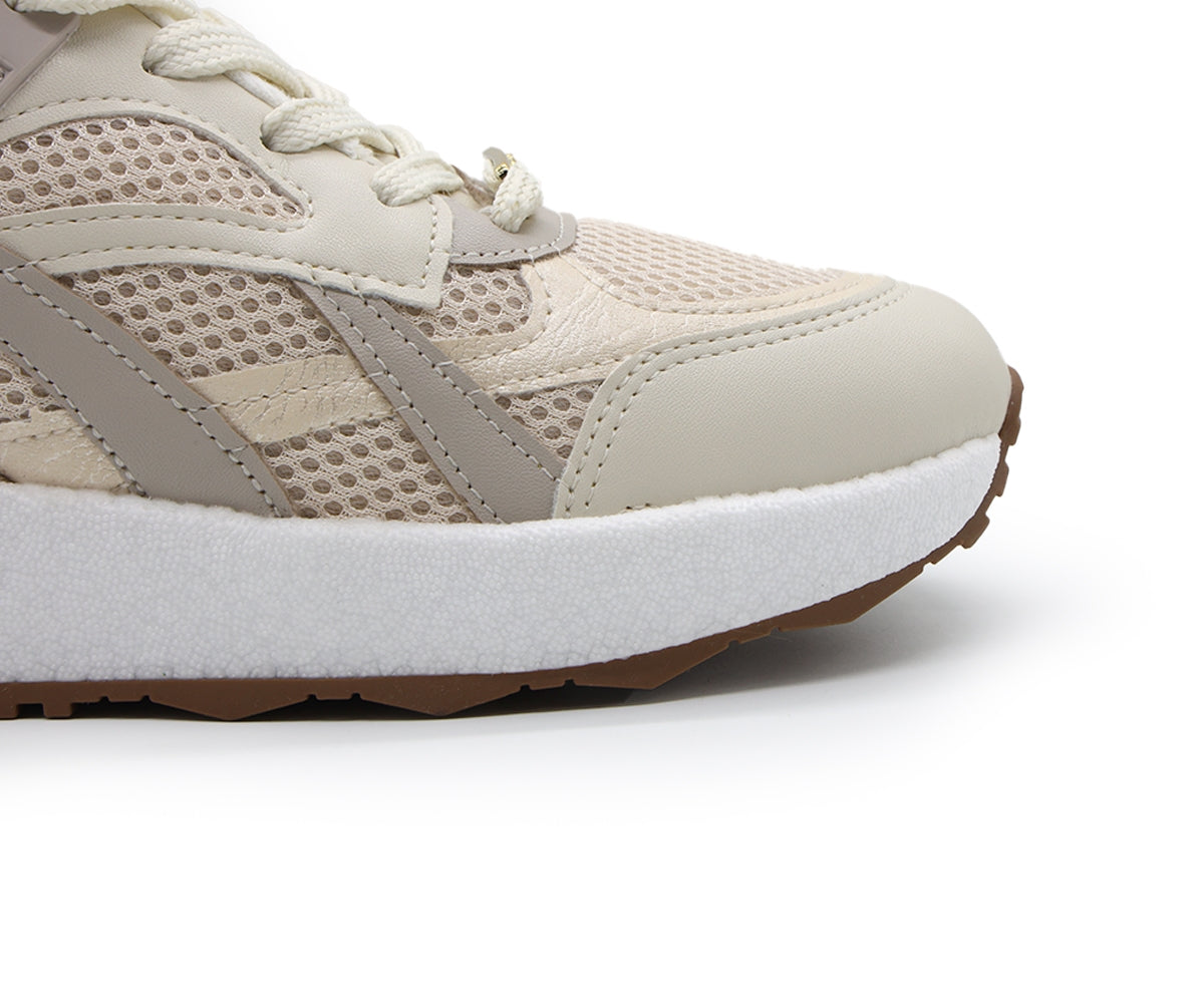 br beige retro foam trainers