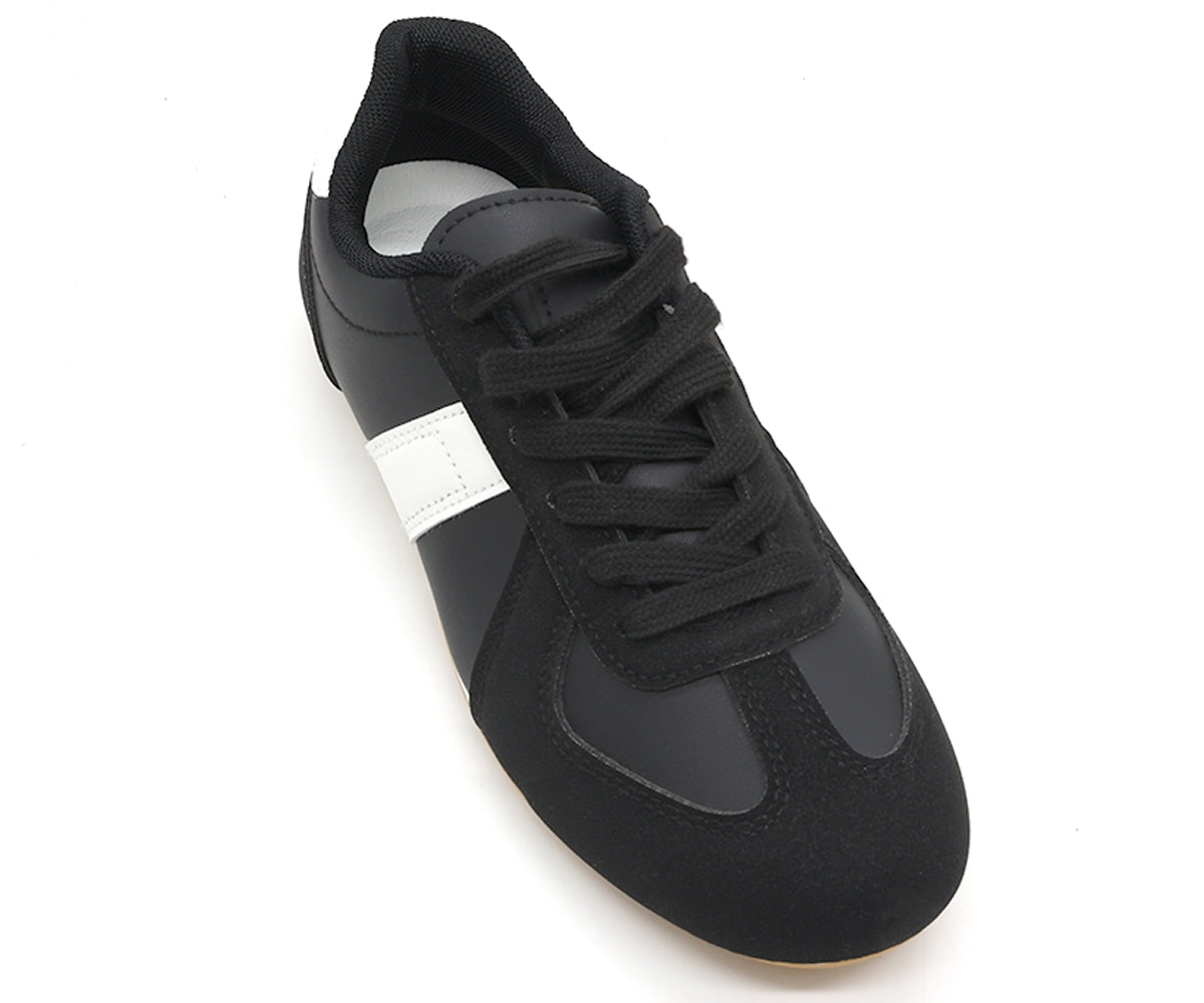 black striped trainers