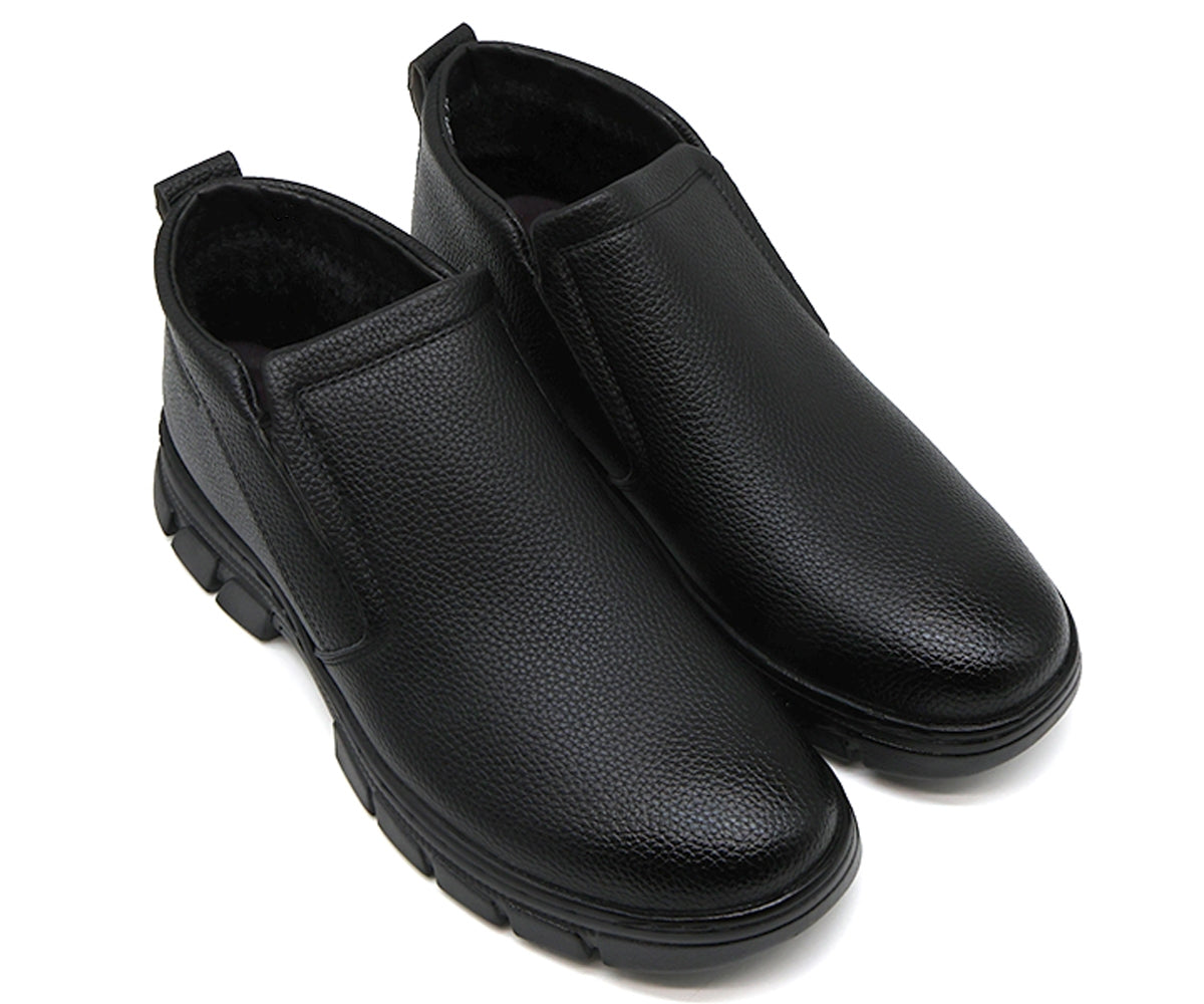black slip-on comfort derby boot