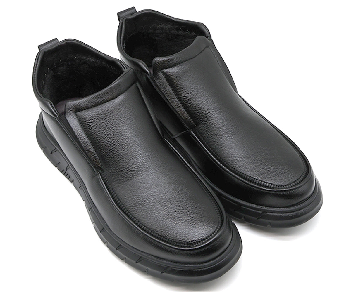 black slip-on comfort boot