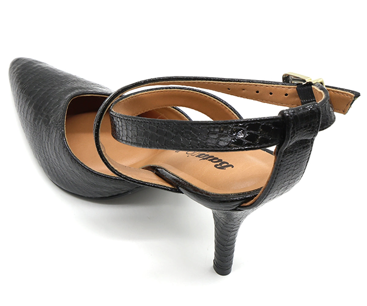 br black snake criss cross stilletos