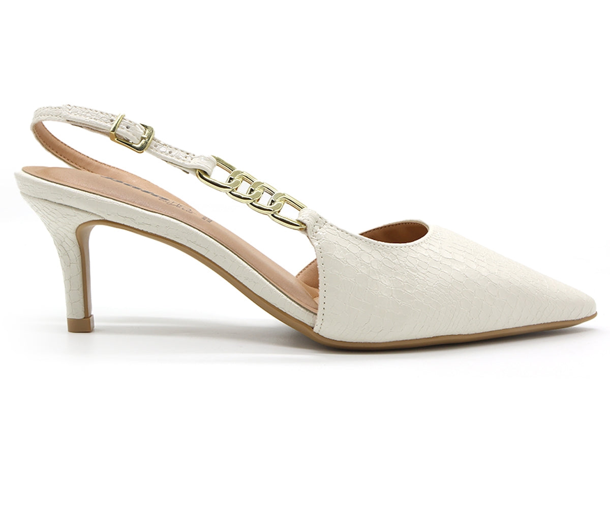 br off-white snake chained slingbacks