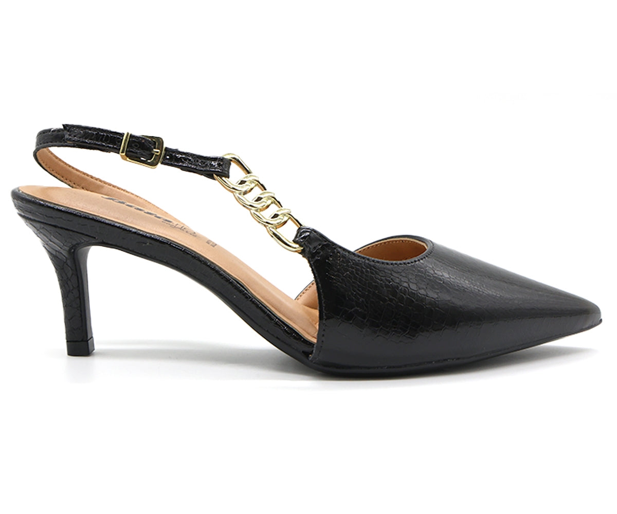 br black snake chained slingbacks