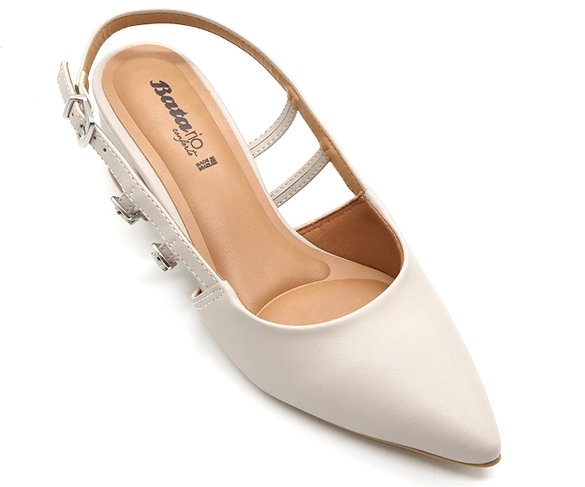 br grey dbl buckle slingbacks