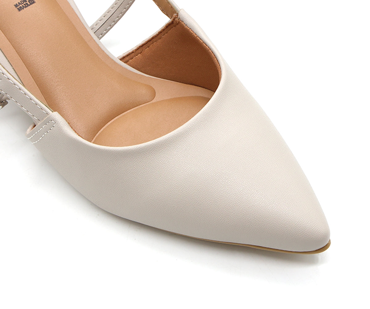 br grey dbl buckle slingbacks