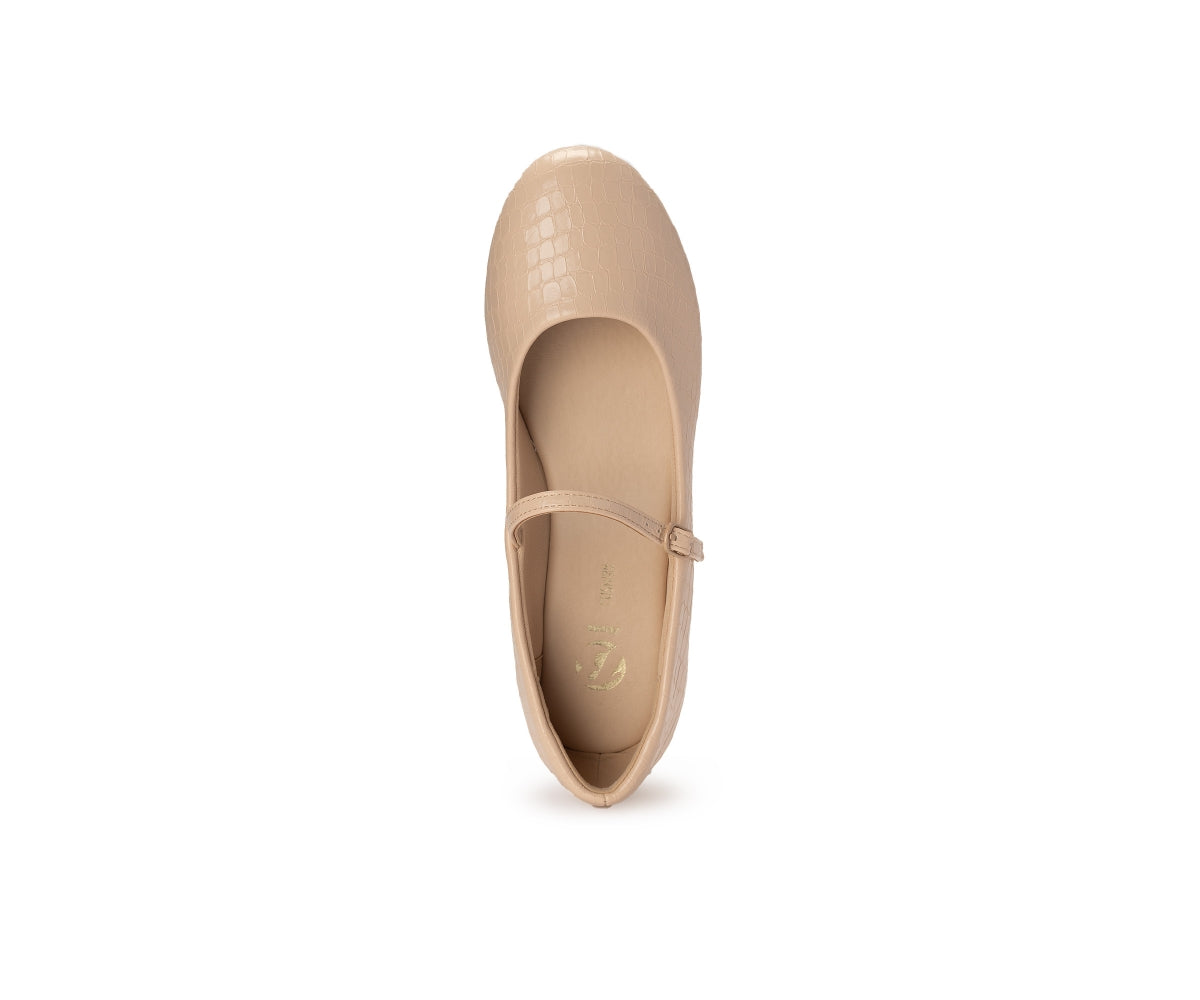 beige croc mary jane