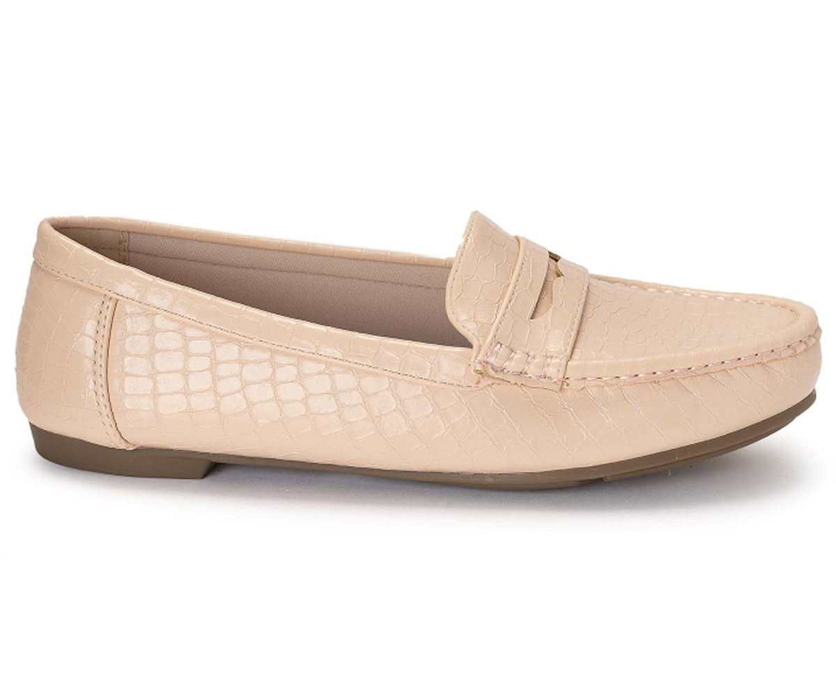 beige croc penny moccasin