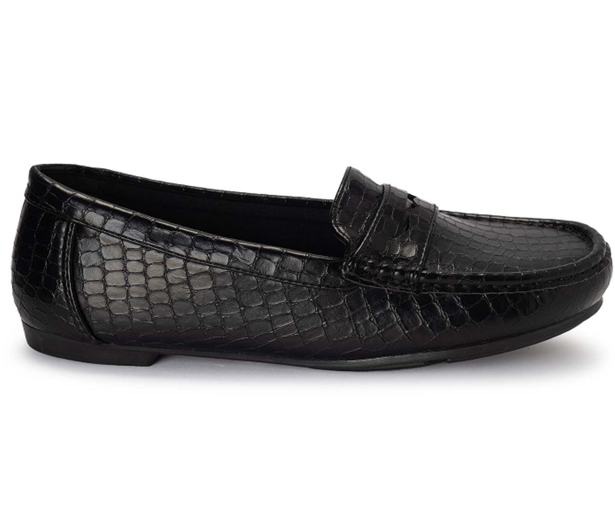 black croc penny moccasin