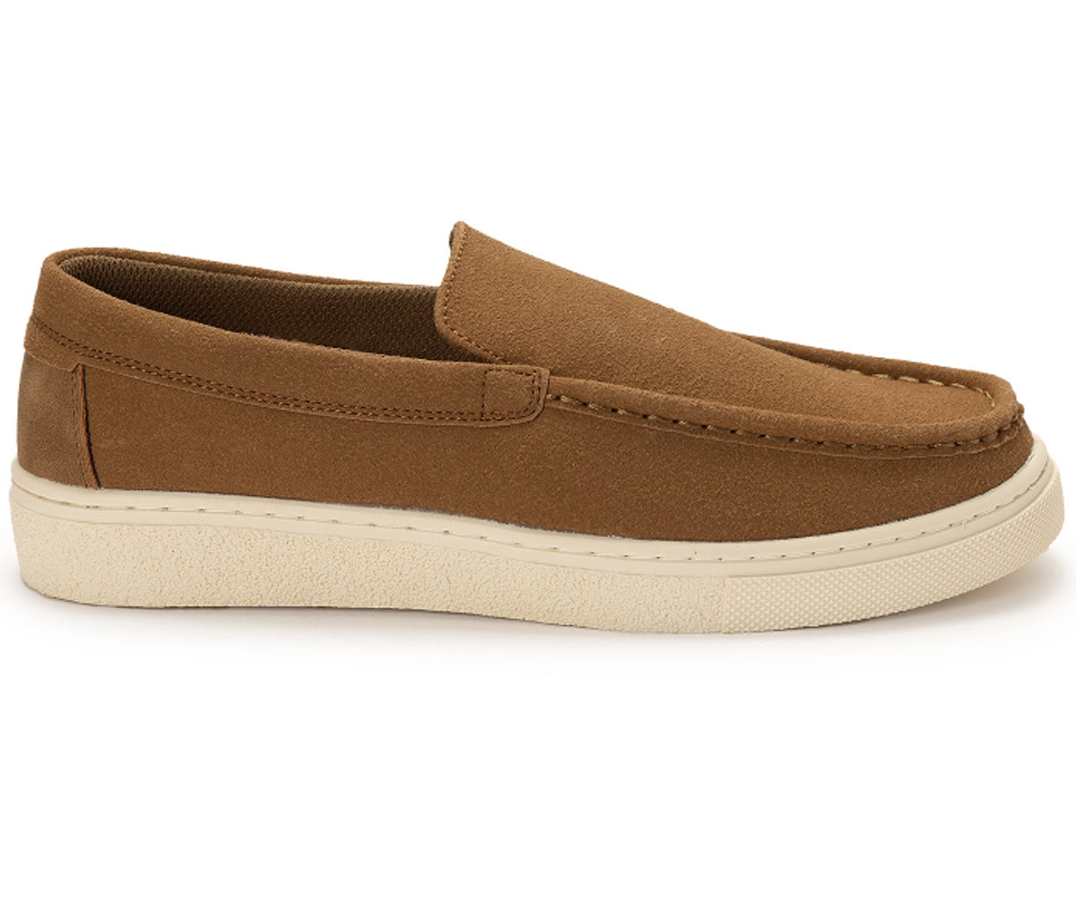 camel suede loafers
