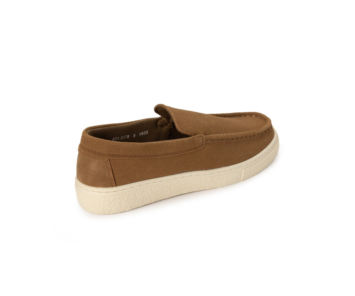 camel suede loafers