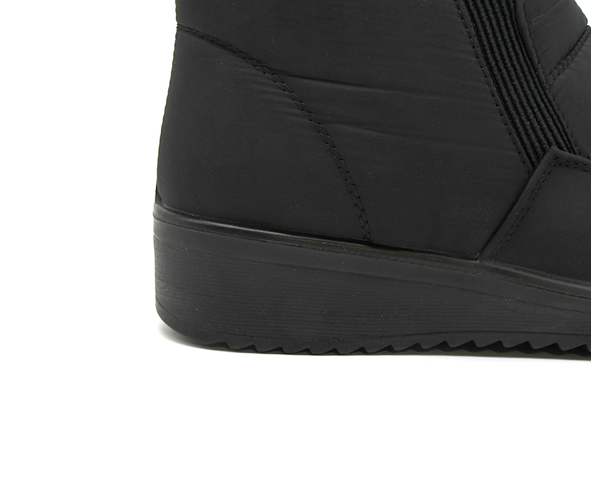 comfy black wedge nylon ankle boot