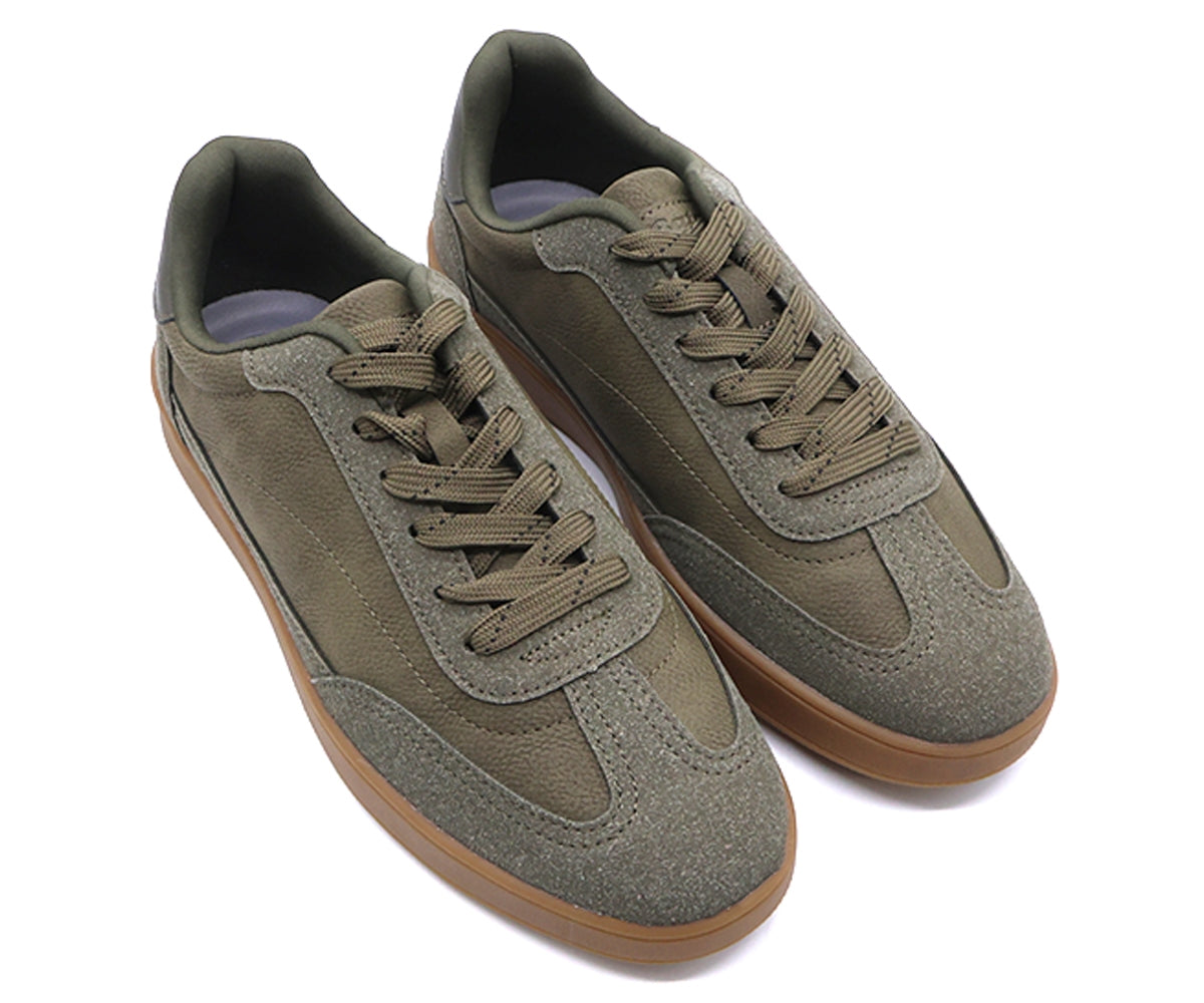 khaki green gum sneakers