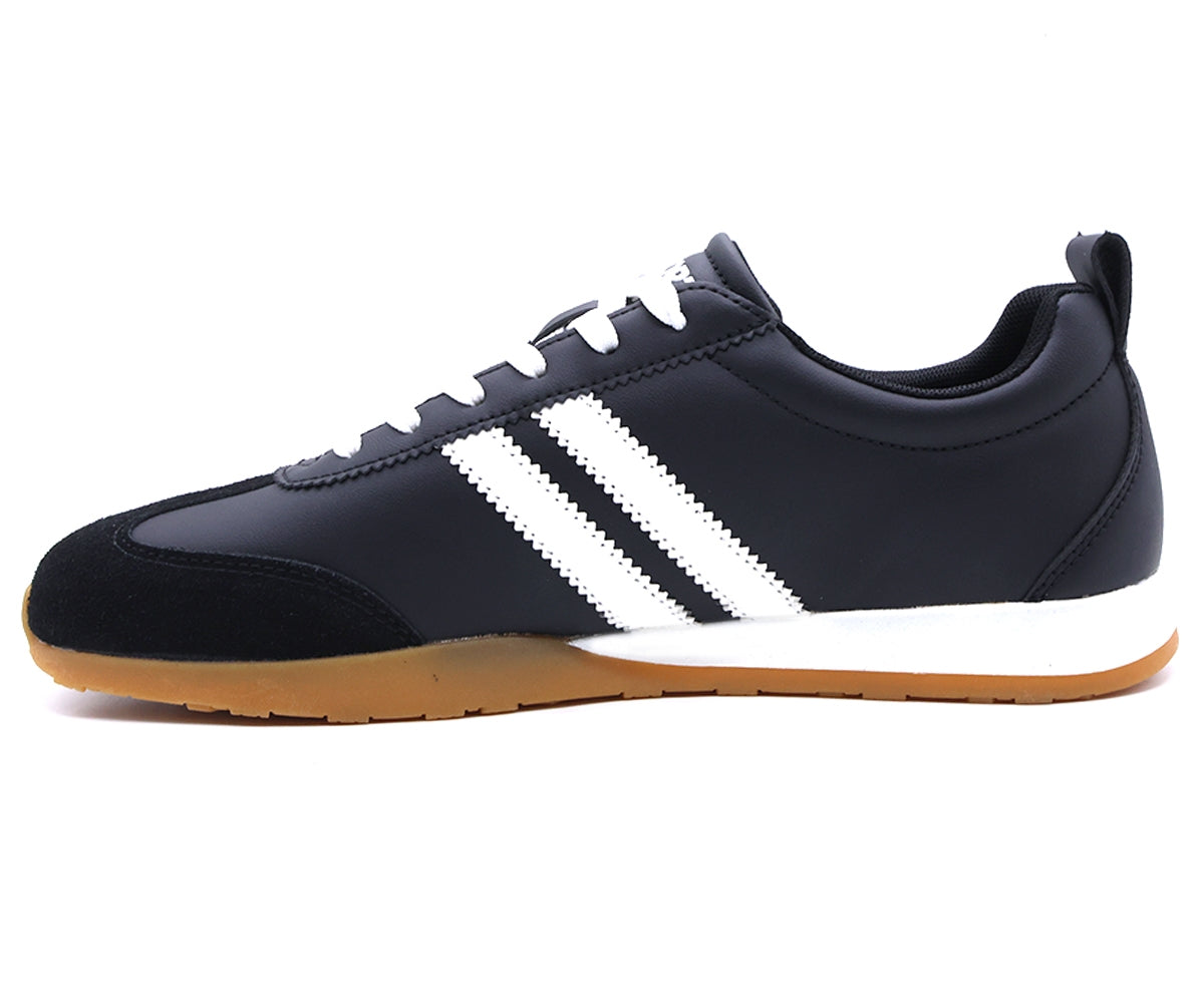 black striped gum sneakers