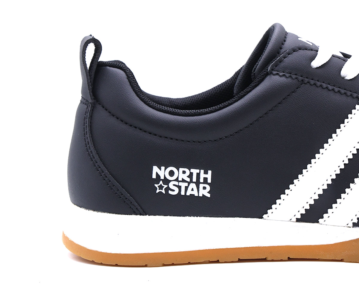 black striped gum sneakers
